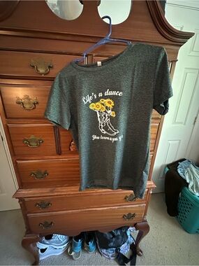 Graphic Kids T-Shirt - Charcoal with Yellow Sunflower Design